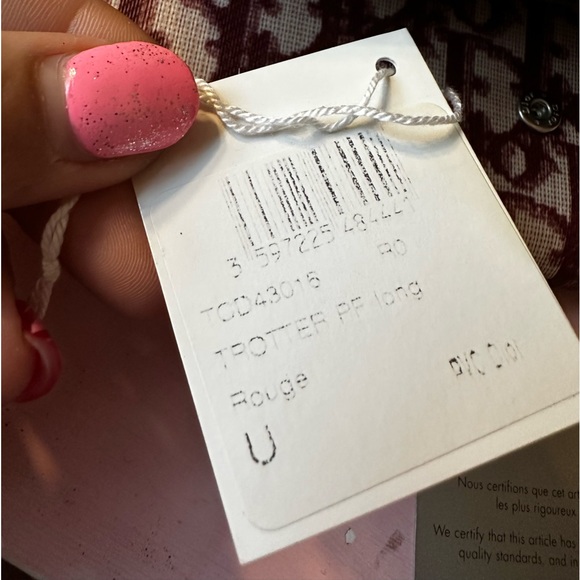 DIOR Trotter Canvas Leather Long Bifold Wallet Rogue Burgundy - Picture 12 of 15